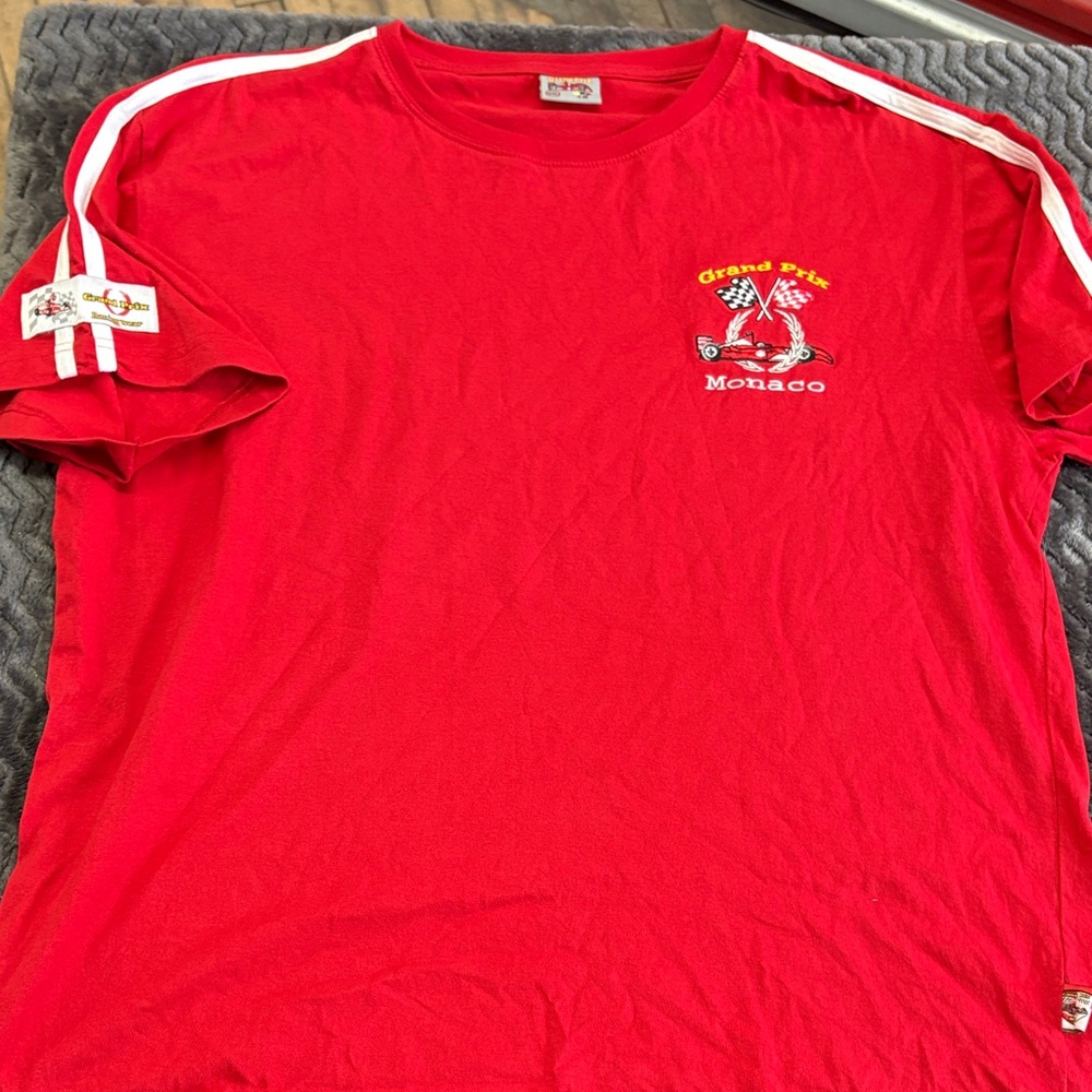 Monaco Grand Prix Red Racing Tee size 2XL embroidered T-shirt